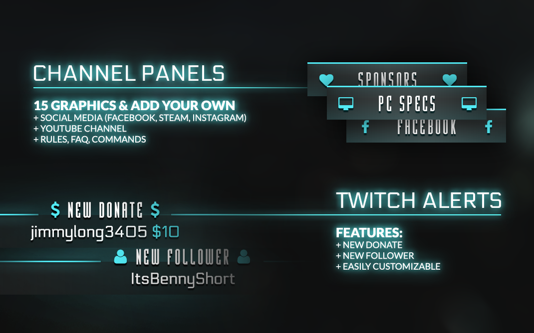 Neon Cyclone Streaming Kit for Twitch, YouTube, OBS and XSplit 2 Neon Cyclone Streaming Kit for Twitch, YouTube, OBS and XSplit - Image 2